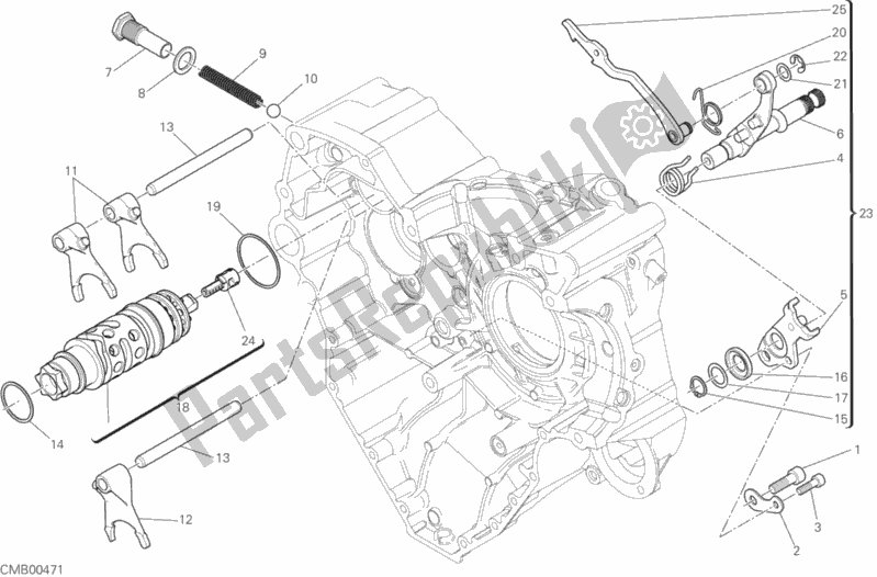 All parts for the Gear Change Mechanism of the Ducati Diavel Xdiavel S USA 1260 2016